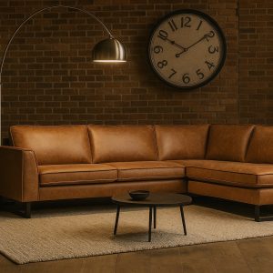 Hoekbank Texas cognac microvezel