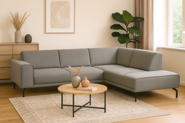 Hoekbank Montana, 2 kleuren stof