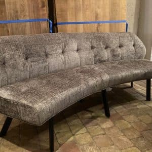 Ovale eetkamerbank Opaal, 3 kleuren Cremona stof