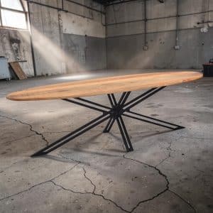 Eettafel + salontafel ovaal Mango (SHOWROOMSET)