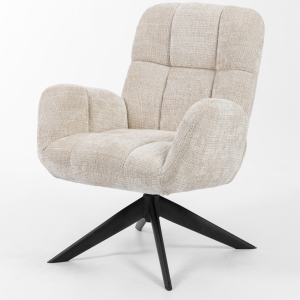 Draai fauteuil Emily, Beige stof